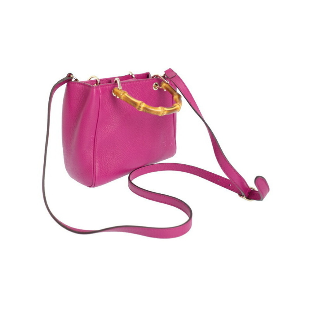 Gucci Shopper Leather Bamboo Bag 2way
